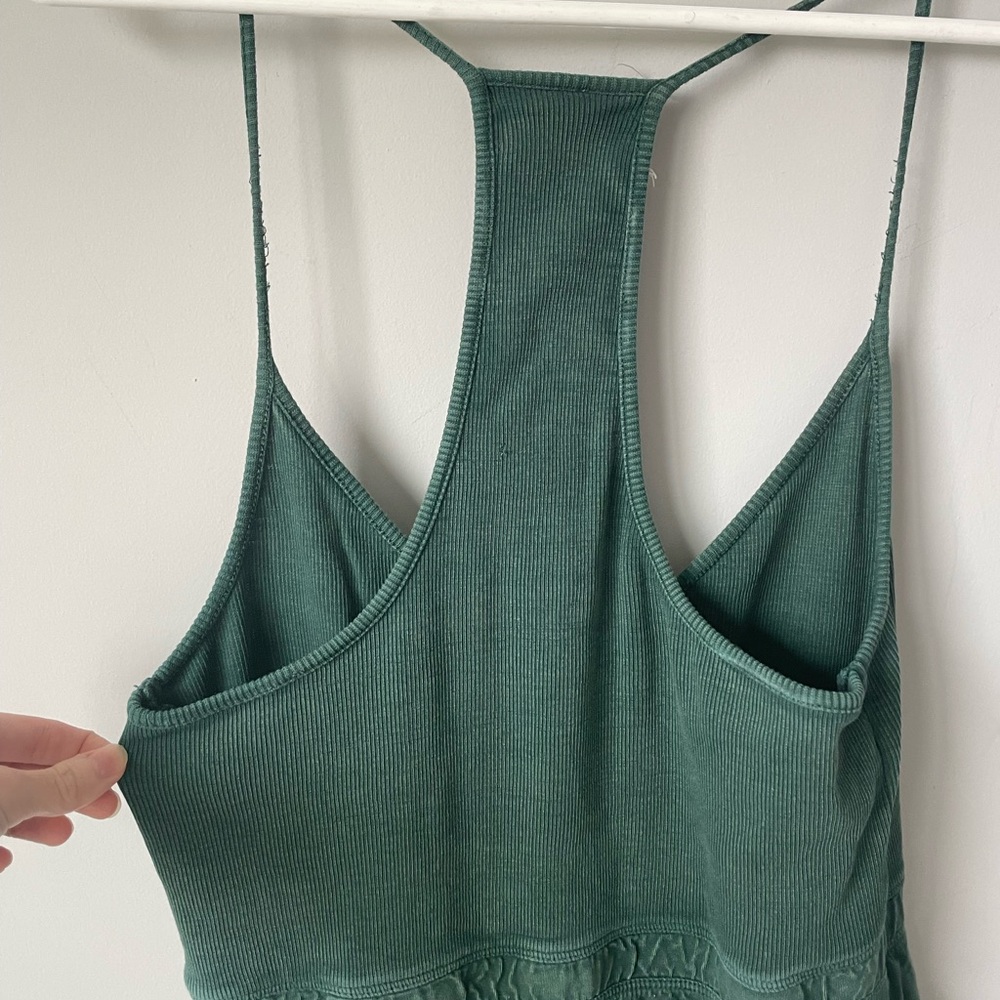 Anthropologie Daily Practice 100% cotton Green Racerback hi-lo dress size Small - Picture 8 of 16